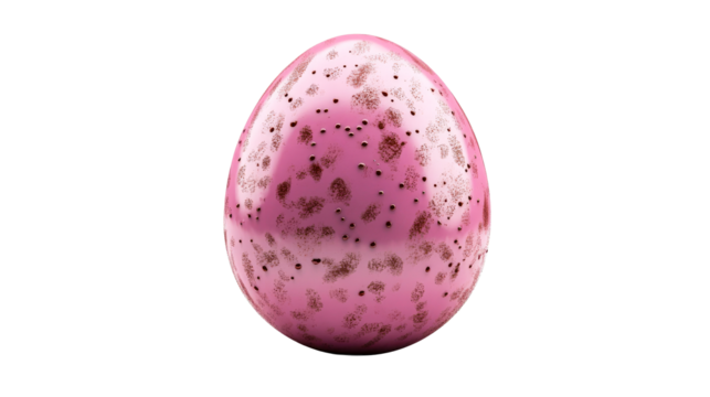 Speckled pink sphere on black backdrop, cut out transparent
