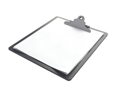 Detailed Illustration of a Clipboard with Blank White Paper Ready for Notes or Design Elements in a Professional or Creative Environment