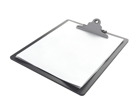 Detailed Illustration of a Clipboard with Blank White Paper Ready for Notes or Design Elements in a Professional or Creative Environment