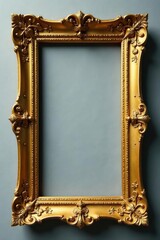 Ancient flat golden frame cutout, ornate details , silhouette, element