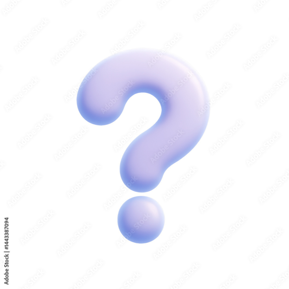 Poster question mark icon: a simple and elegant 3d rendered question mark icon. this versatile graphic is p