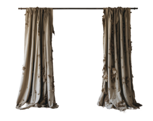 Distressed Elegance, A pair of motheaten and draped curtains evoke a sense of faded grandeur and abandoned beauty, capturing a poignant moment in time