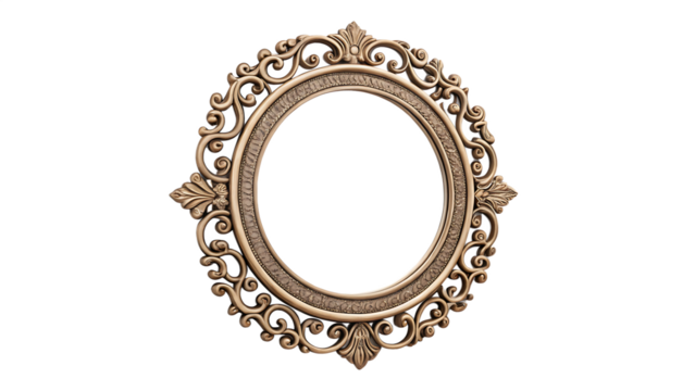 Mirror isolated on white background PNG. AI GENERATED