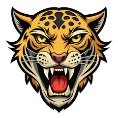 Fototapeta premium Angry Leopard Head Illustration