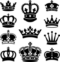 Collection of Classic Black Crowns Silhouettes for Royal 