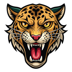 Angry leopard head graphic