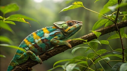 Panther Chameleon on Branch