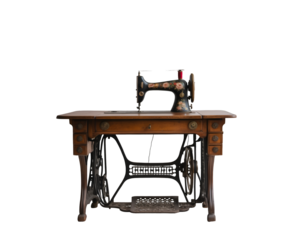 Elegant Antique Sewing Table with Intricate Floral Details, A Vintage Masterpiece of Craftsmanship and Design, Featuring Ornate Ironwork and a Timeless Aesthetic Appeal