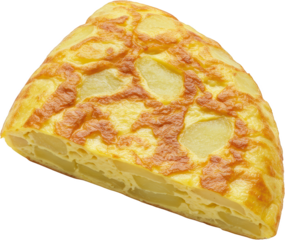 Delicious Spanish Tortilla Espa ola Slice Golden brown Potato Omelette Close up Food Photography