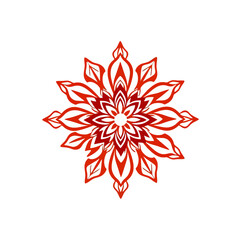 Red floral mandala vector design element for decoration and creative projects graphic art illustration