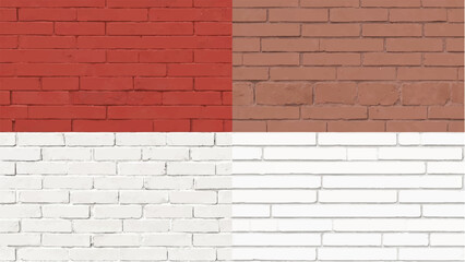 A set of four brick wall textures. Seamless brick textures. Four Different Seamless brick wall Pattern. Vector illustration.