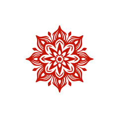 Red floral mandala design vector illustration for decoration and pattern backgrounds graphic design element