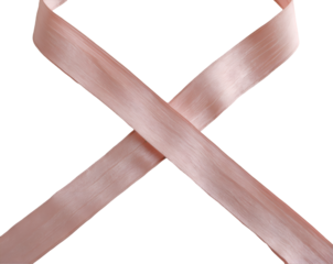 Elegant crisscrossed light pink ribbons forming an X shape, symbolizing celebration, decoration, and delicate texture on a clean backdrop, perfect for various design purposes