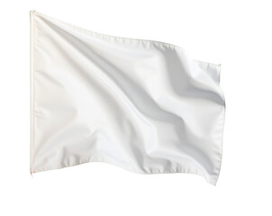 Fototapeta premium Elegant depiction of a flawless white flag, softly illuminated to reveal a subtle sheen, symbolizing purity, surrender, or a blank canvas for future expression