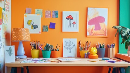 Child's Vibrant Art Studio: A Colorful Corner of Creativity