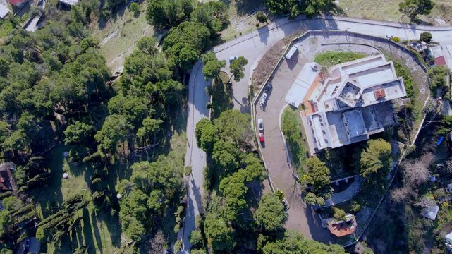 Aerial drone video showcasing the historic King Zog&rsquo;s villa overlooking the coastal city of Durr&euml;s, Albania.