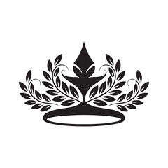 Black and White Crown Digital Illustration Simple Elegant Design