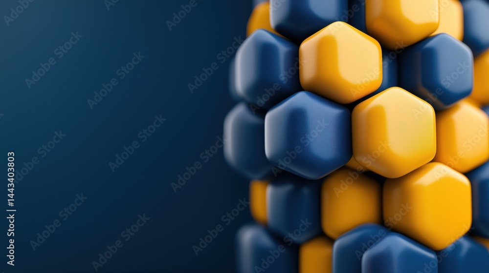 Aufkleber vibrant isometric 3d geometric pattern with bold color contrasts and modern design elements for crea