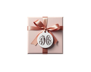 Elegant Gift Presentation, A Luxurious Pink Box with Velvety Texture and a Stylish Tag, Perfect for Special Occasions and Thoughtful Gifting Moments