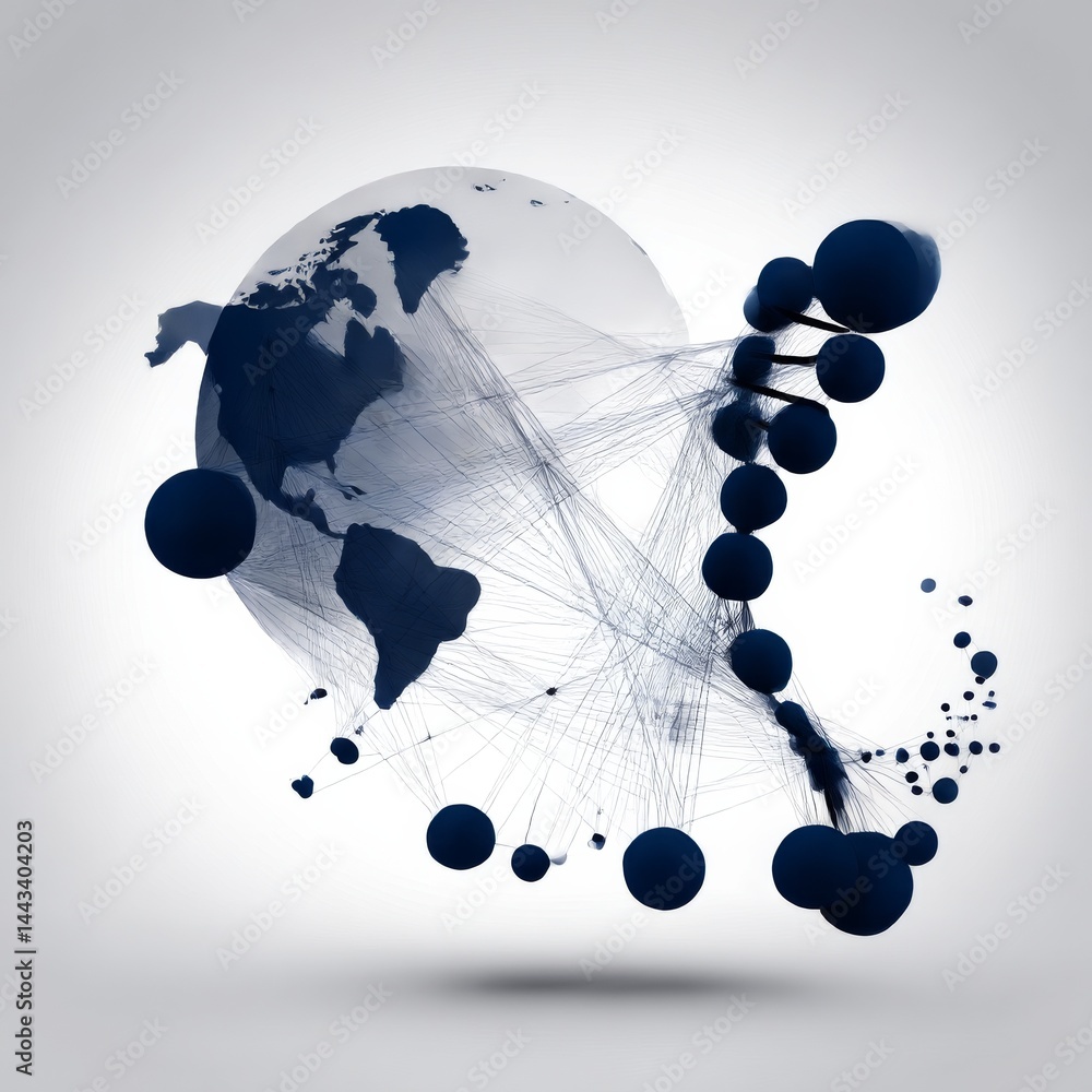 Poster Global Network: Abstract Representation of Connectivity and Communication across the World