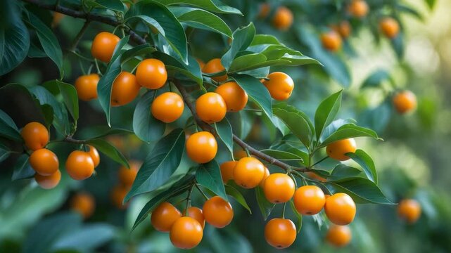 Kumquat tree branch