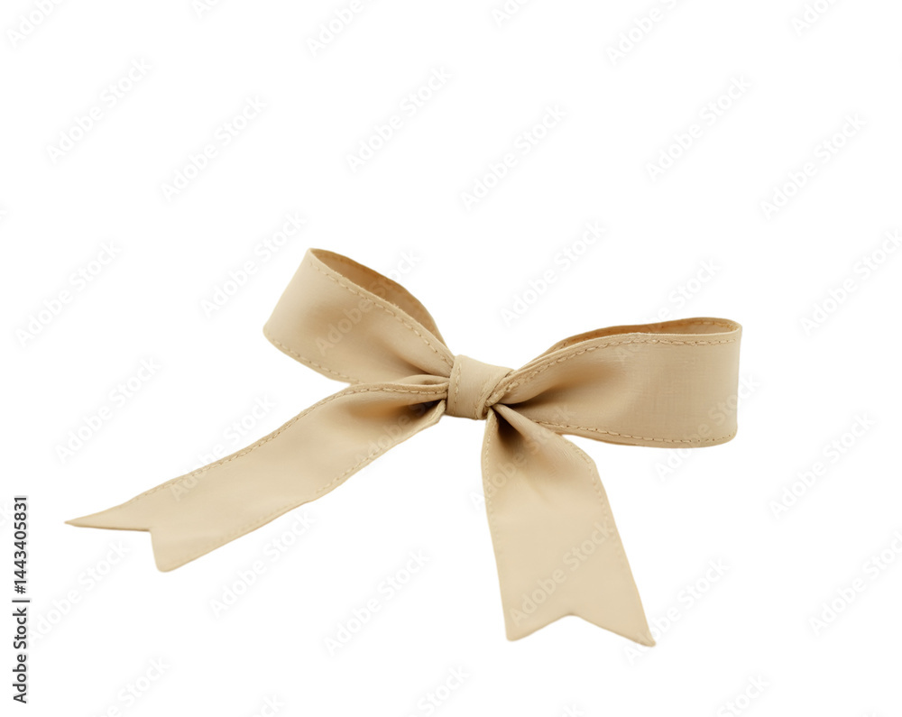 Poster elegant hand tied ribbon in a natural style creating a refined aesthetic bow against an isolated pla