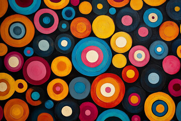 Vintage generative ai depiction of a retro minimalistic pattern with bold shapes and earthy colors for creative designs