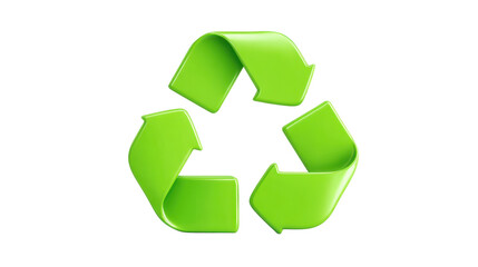 Obraz premium Green recycling symbol spinning against transparent backdrop, symbolizing environmental consciousness and sustainable waste management efforts