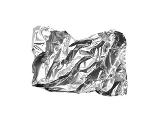 Fototapeta premium A crumpled piece of aluminum foil on a grey on Png Format and Transparent Background