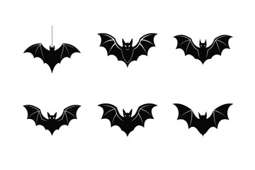 Obraz premium Subtle Hanging Bat Silhouette Vector Illustration