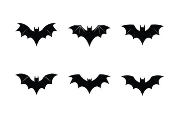 Simple Hanging Bat Silhouette Vector Illustration