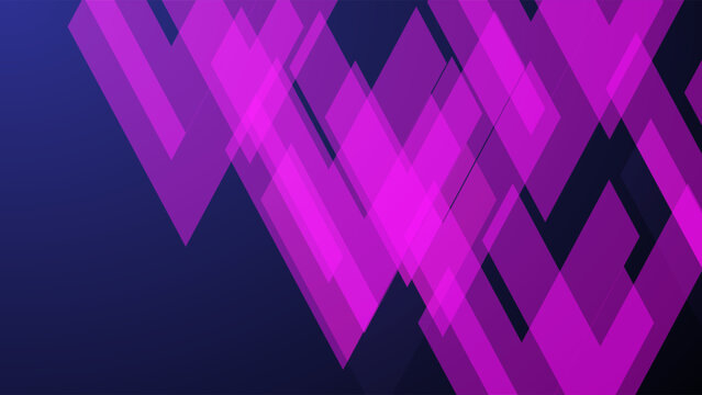 Abstract Blue background with  overlapping purple triangles