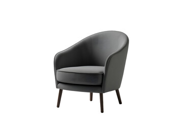 Elegant Minimalist Armchair with Curved Backrest and Wooden Legs, A Comfortable and Stylish Seating Option for Modern Interiors and Living Spaces