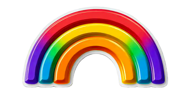 Rainbow design on transparent background