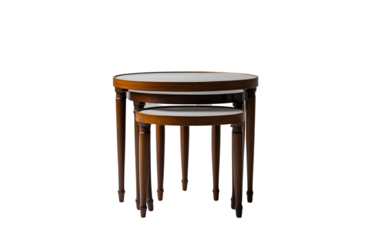 Elegant nesting table set with round tops showcasing modern design and functionality for versatile home decor arrangements on a sophisticated isola 3