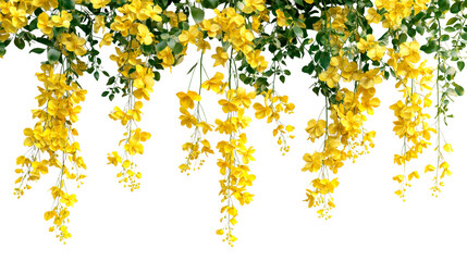Bright yellow floral garland with lush greenery