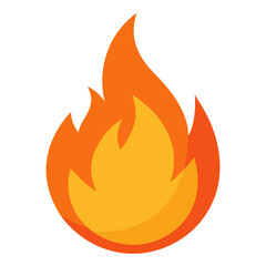 Burning Fire Emoji with Sharp Flame Edges
