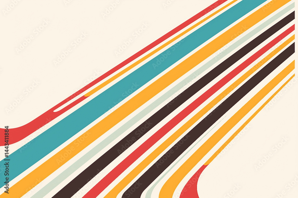 Poster vintage generative ai design featuring geometric patterns with creative retro aesthetic style