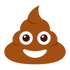 Poop Emoji with Big Eyes and Wide Grin

