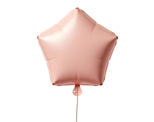 Elegant Pink Hexagon Balloon Floating on a Clean White Canvas, A Minimalist Celebration of Shape and Color for Festive Occasions and Creative Projects