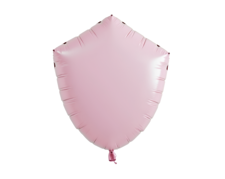Elegant pink hexagon balloon floating serenely on a pristine backdrop, evoking celebration, design element, and joyful minimalist style