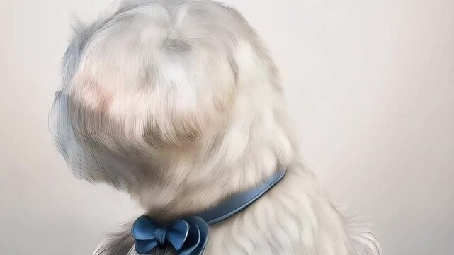 Niedlicher 3D Malteser mit flauschigem Fell und s&uuml;&szlig;em Gesicht

