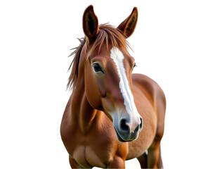 Obraz premium Elegant Portrait of a Chestnut Farm Pony with Braided Mane Showcasing Graceful Features and Gentle Expression in an Equestrian Setting