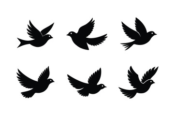 Obraz premium Elegant Birds Silhouette Flying Together