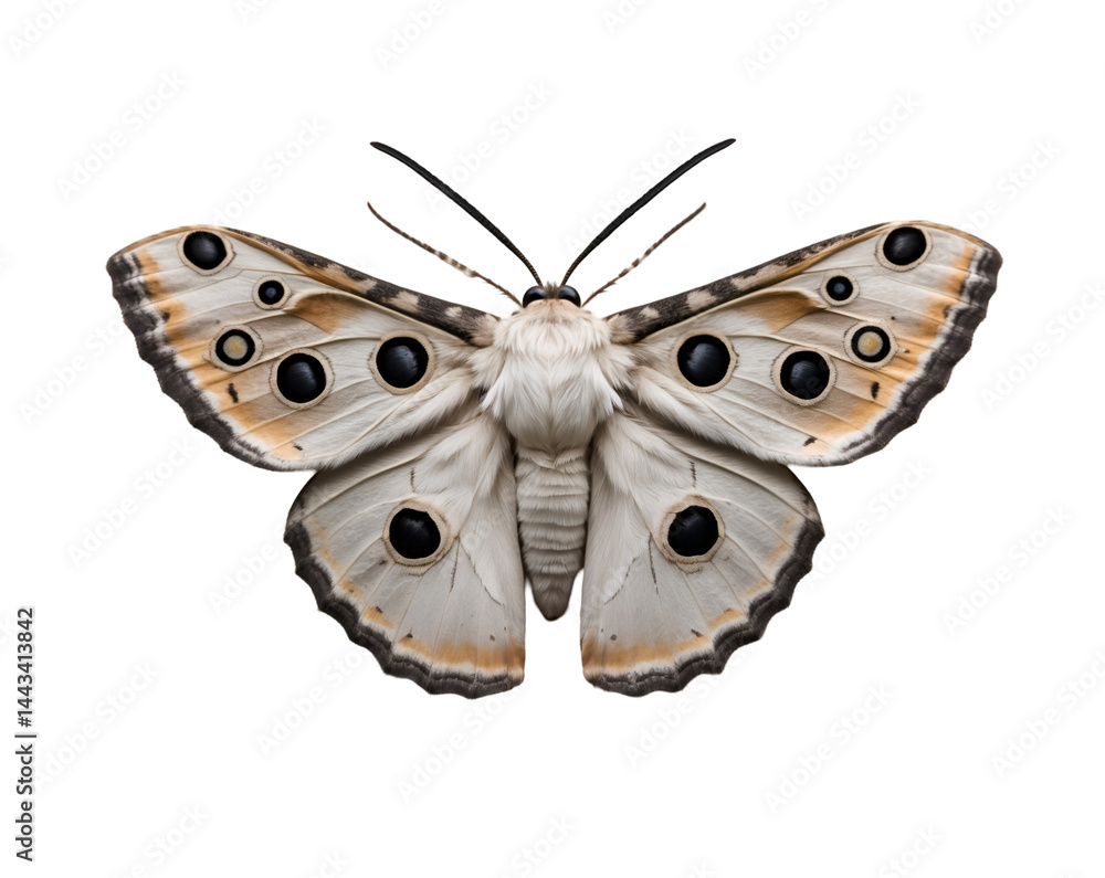 Poster elegant polyphemus moth displaying intricate wing patterns and large eye spots a symbol of metamorph