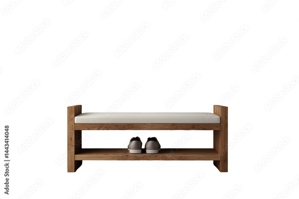 Poster elegant rectangular entryway bench with shelf showcasing modern interior design and shoe storage, a 