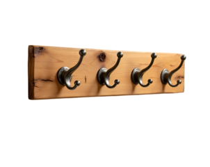 Elegant Rustic Wooden Coat Rack with Aged Metal Hooks, A Fusion of Natural Beauty and Functional Design for Home D,cor Accents and Interior Organization