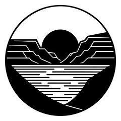 Vector illustration of a sunset on the beach.