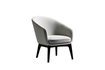 Elegant Simplicity, A Minimalist Armchair with a Gently Curved Backrest Radiating Serenity and Sophistication in a Modern Interior Design Concept