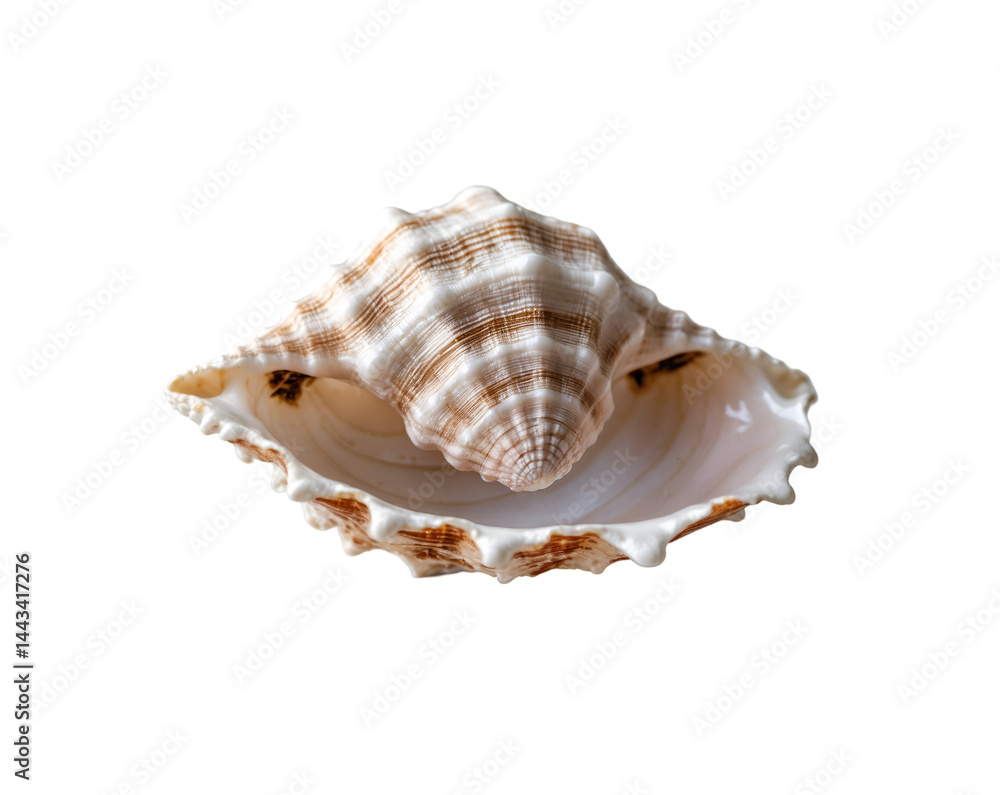 Poster elegant spider conch shell displayed in detailed studio shot with a minimalist aesthetic and isolate